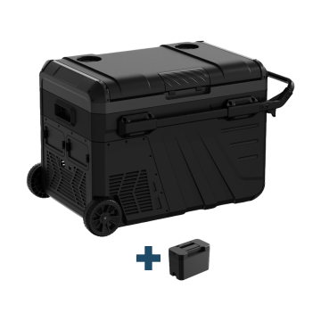 Evolar Elektrische Compressor Koelbox - 35L - 12V/230V - Inclusief Accu - Met Wielen & Hendel - Zwart