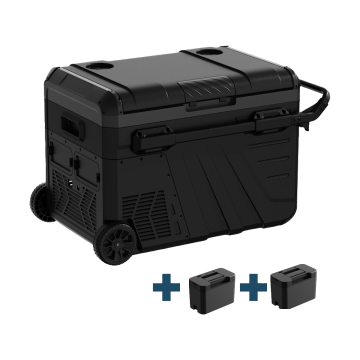 Evolar Elektrische Compressor Koelbox - 35L - 12V/230V - Inclusief 2 Accu's - Met Wielen & Hendel - Zwart