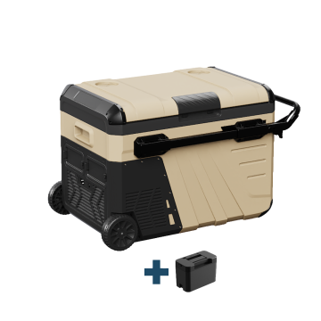 Evolar Elektrische Compressor Koelbox - 35L - 12V/230V - Inclusief Accu - Met Wielen & Hendel - Khaki