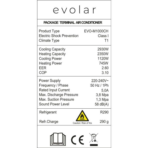 Evolar EVO-M1000CH Monoblock Airco- Tweedekans