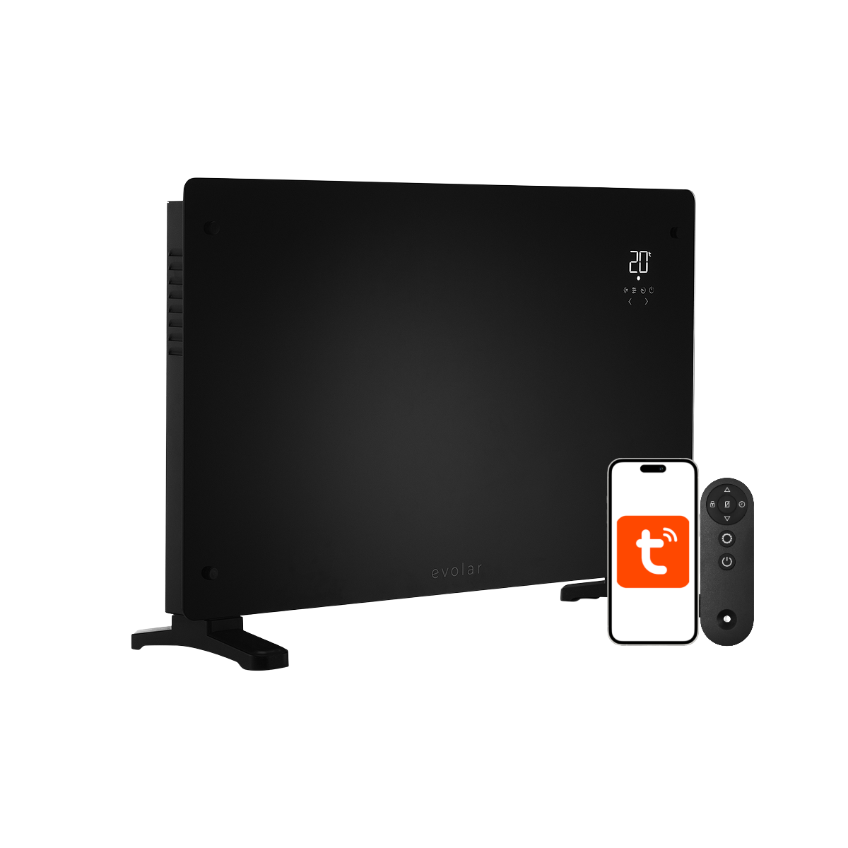 Evolar Convector Kachel - 2000 Watt - WiFi - Zwart - Tweedekans