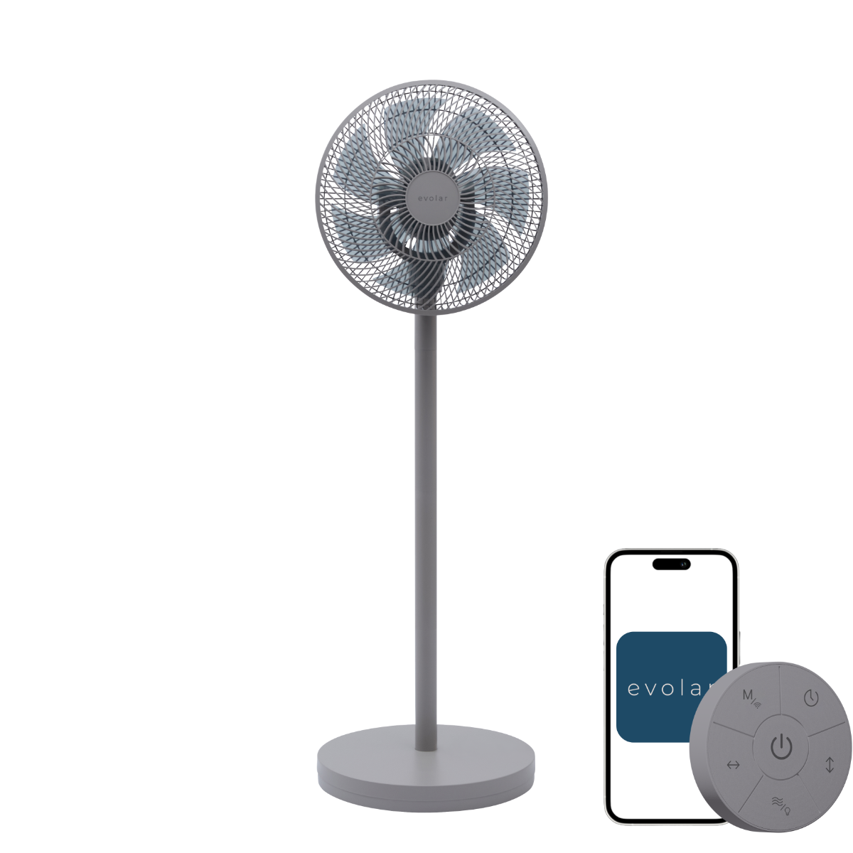 Evolar Smart Fan 36W - Lichtgrijs - Inclusief accu - Tweedekans