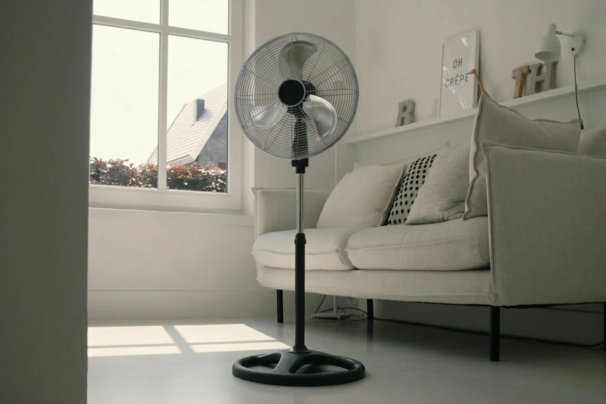 Verstelbare hoogte en kantelbare ventilatorkop