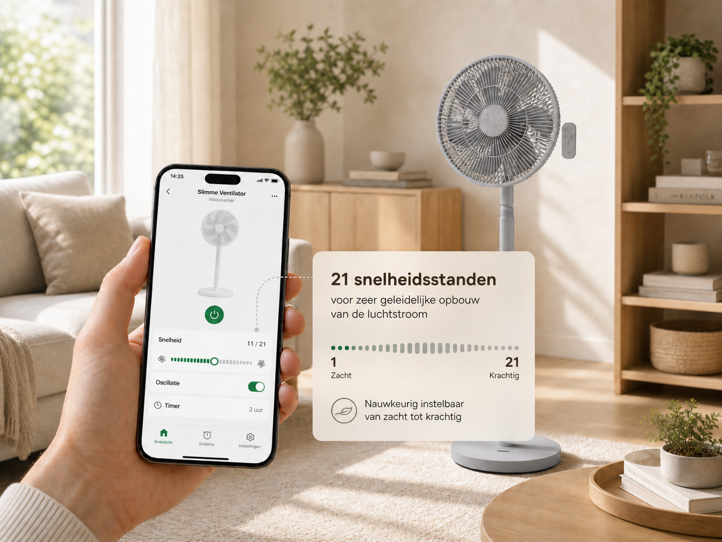 Volledige controle via app of afstandsbediening
